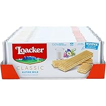 Loacker Classic Milk, Wafer Classico con 3 Strati di Cialde Farcite con Crema al Latte, per Merenda e Snack, Formato Famiglia con 18 Confezioni, 3150g