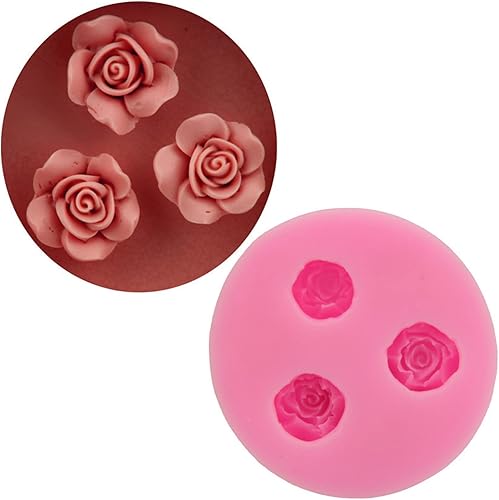 Fondant Molds 5 Pieces Three Rose Cake Mold DIY Silicone Flip Sugar Baking Tool Ice Lattice Mold