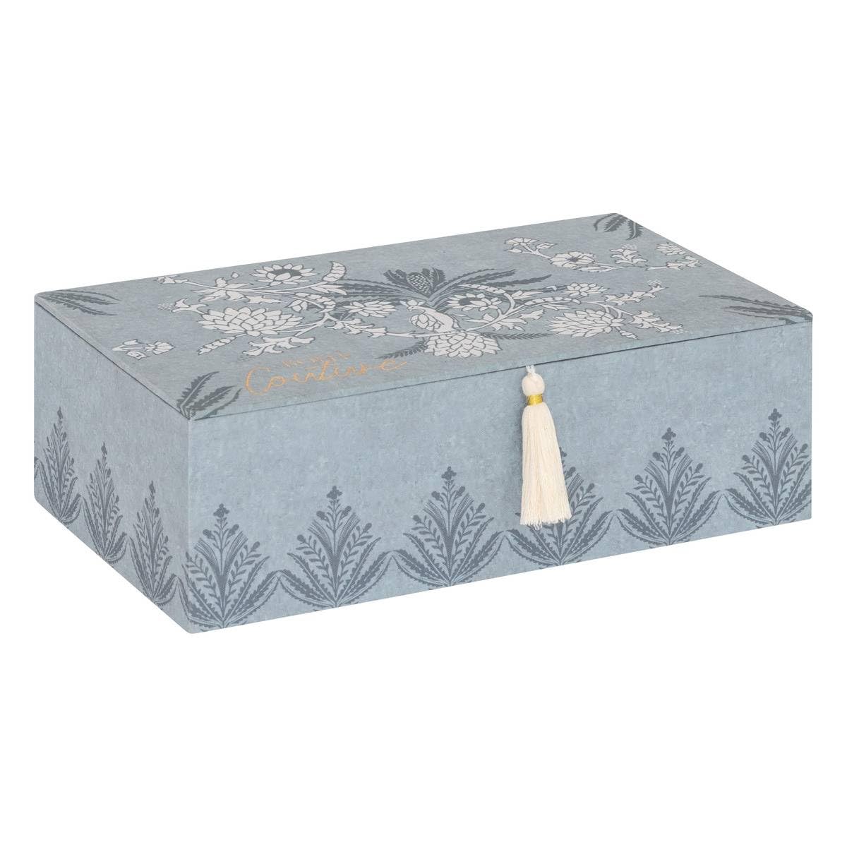 Atmosphera - Boîte à Couture Wild céramique Bleu Clair 30x18,​5cm