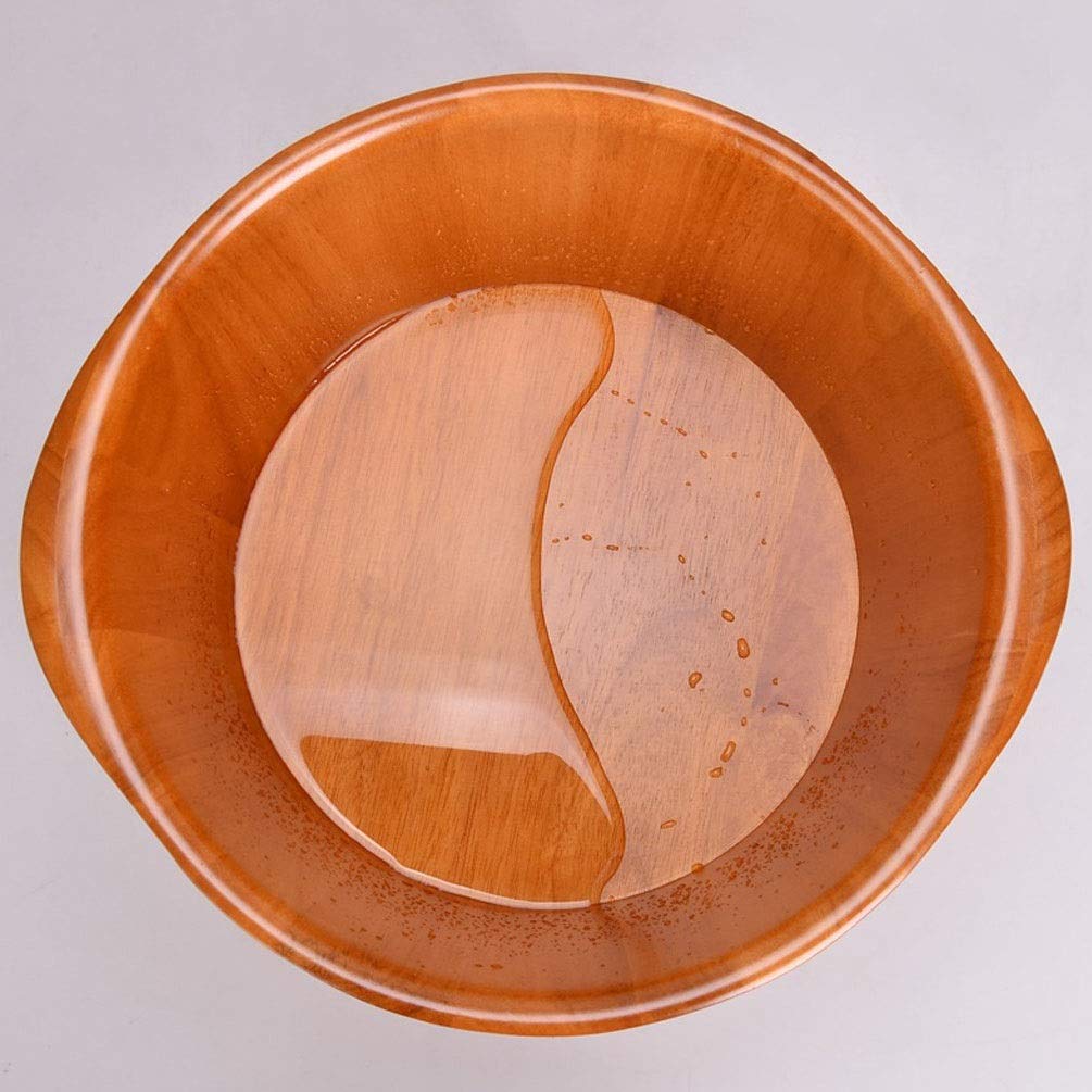 Wooden Barrel Foot Spa Foot Soaking Tub,Foot Spa Bucket with Lid,Solid Oak Wood Foot Soaking Barrel Bucket,Foot Wash Basin for Foot Bath Present Vision Hopeful Friendship and Virtu,Green-A