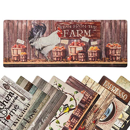 Farmhouse Kitchen Mats Cushioned Anti-Fatigue Comfort Mat for Home & Office Ergonomically Engineered