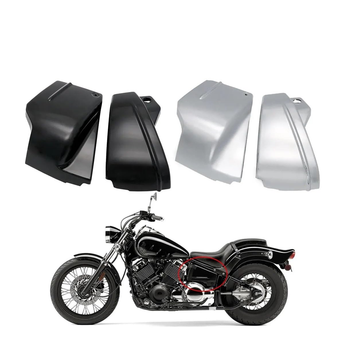 Moto laterale carenatura Moto Carenatura Laterale Coperture Pannello Per Per V-Star XVS400 XVS650 Per Dragstar DS400 DS650 Per Custom Per Classic