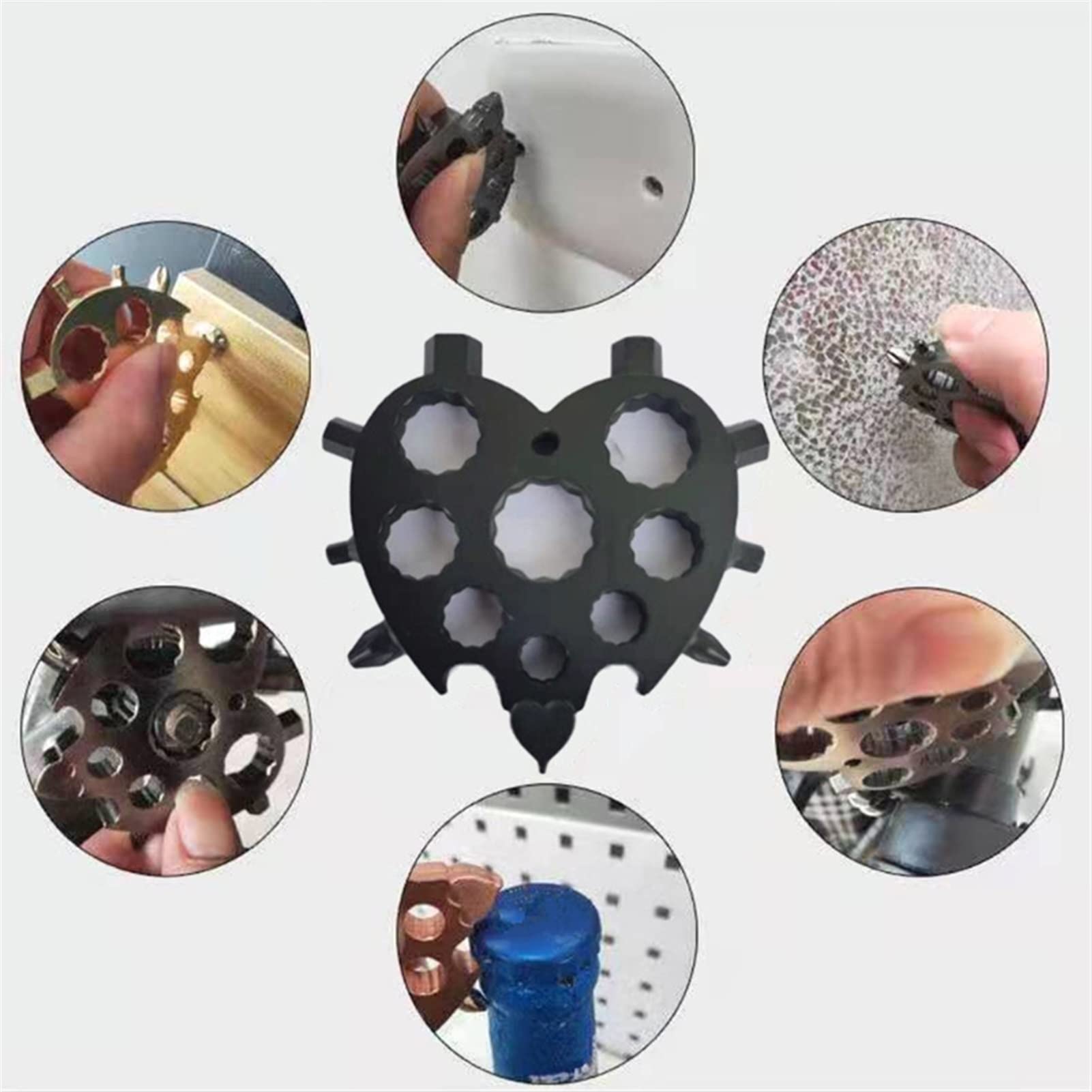 Schneeflocken-Schraubenschlüssel, Schneeflocken-Multitool, Schraubendreherschlüssel(Black)