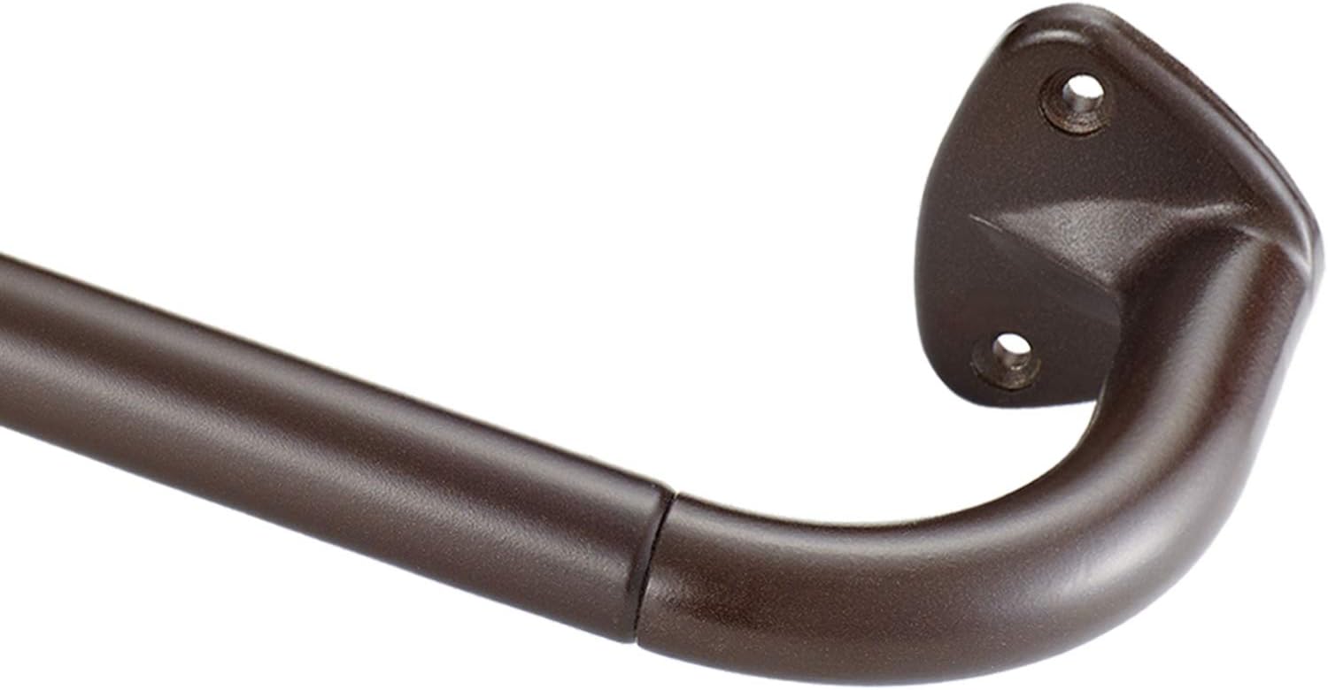 YunNephele Room Darkening Curtain Rods 28-48 inch Bronze,Wrap Around Design Window Single Drapery Rod, Sturdy Metal Adjustable Curtain Rod Set for Blackout Curtains Bronze 28-48"