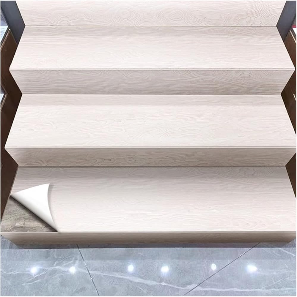 Décalcomanies d'escalier en PVC grain de bois vintage pour rénovation facile