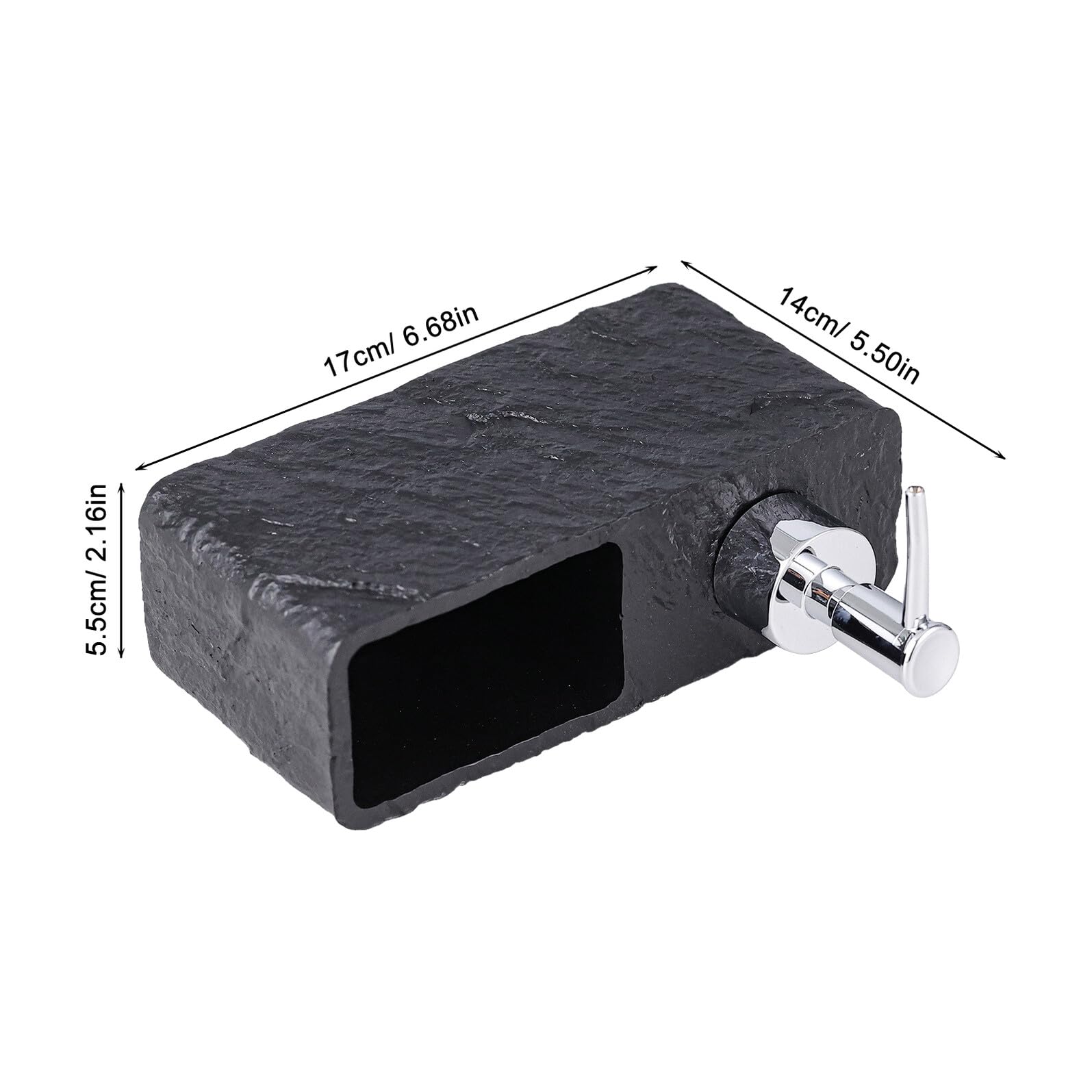 Dispensador de Jabón Líquido Negro de Resina Rellenable para Fregadero