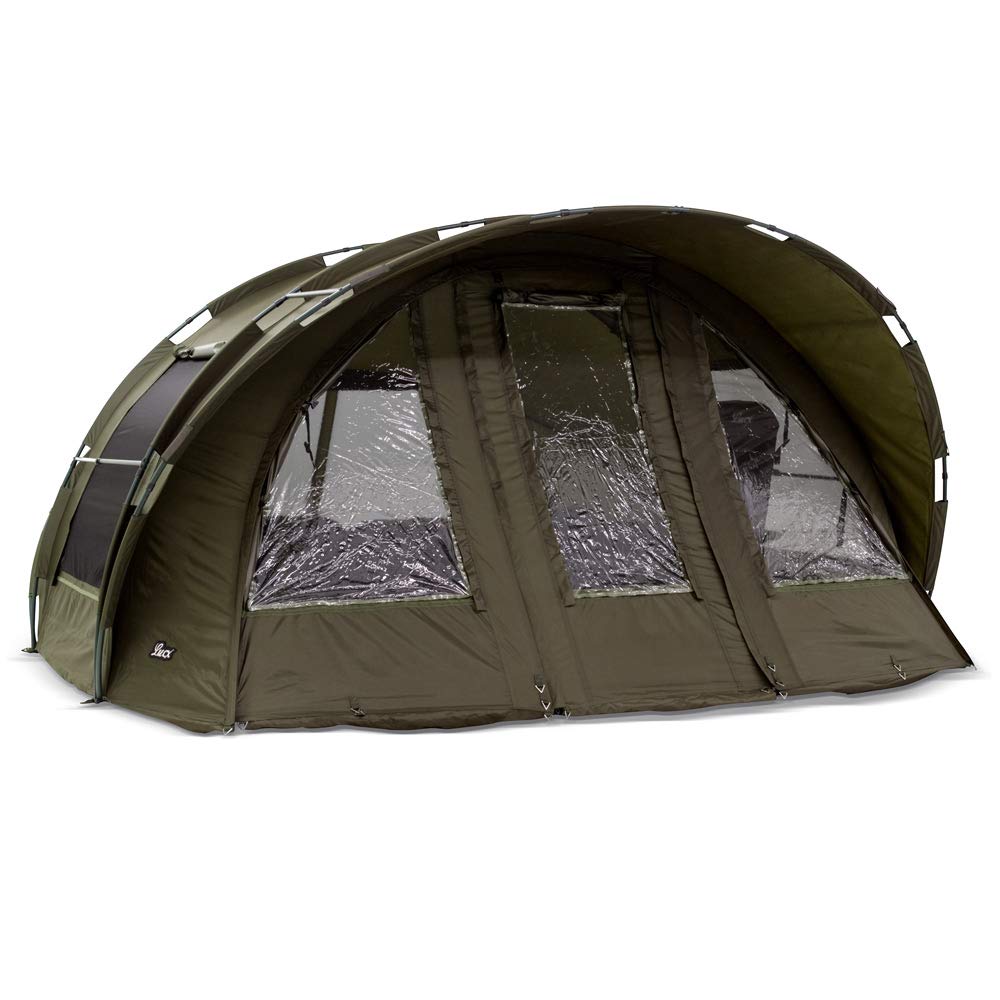 Carpa de pesca Lucx® Leopard XXL Bivvy + Winterskin para 2, 3 o 4 personas, tienda de pesca para 2, 3 o 4 personas, tienda de pesca con cúpula de 10.000 mm