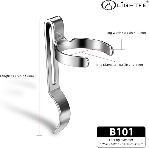 Miniatura 2 de LIGHTFE Clip de linterna B101, clip de acero inoxidable duradero, se puede utilizar como clip de tapa, clip de bolsillo, clip de bolsa, conveniente