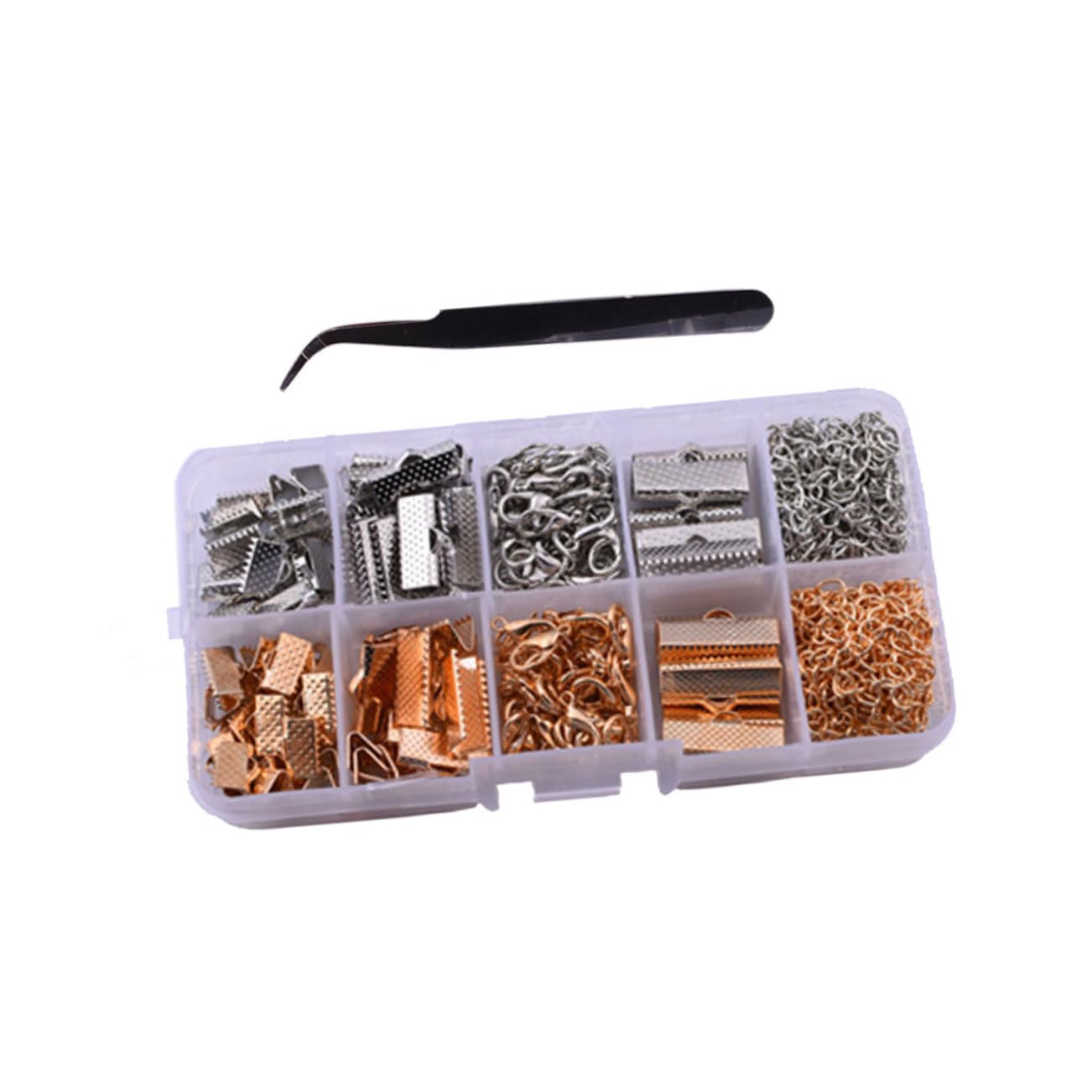 Lurrose 1113stücke Teiliges Diy Schmuckset Mit Goldenen Halsketten-clips Schmuckwerkzeug Und Zubehör Für Kreative Damen Und Mädchen Für Individuelle Schmuckherstellung