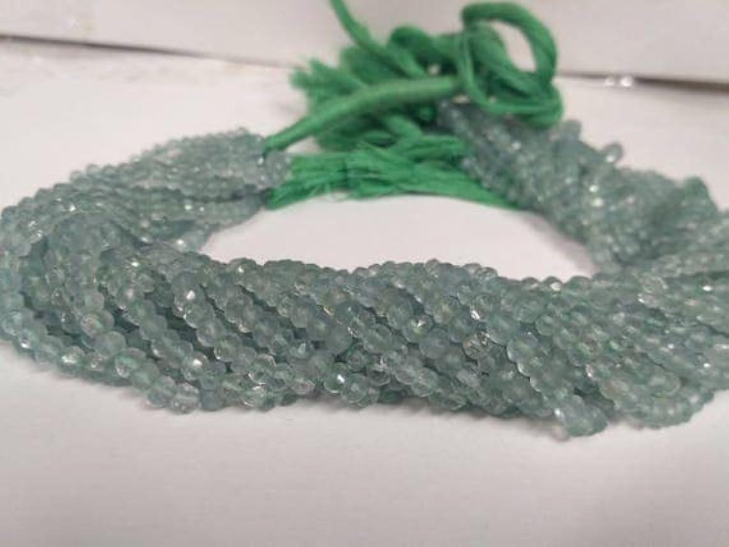 Green Amethyst Faceted Rondelles d'exception en améthyste verte naturelle LKBEADS
