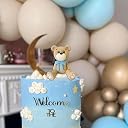 3D Bear Cake Toppers Bear Cake Decorations for Boy Girl Baby Shower Birthday Party Supplies (bule) gallery image