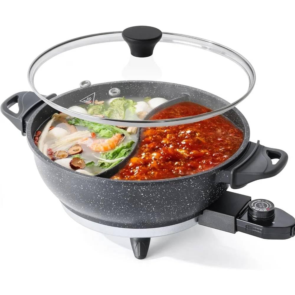Mann Mart‚Family-Sized Electric Hot Pot: Dual-Flavor Shabu-Shabu & Slow Cooker - 4L Capacity, 1500W-image-38