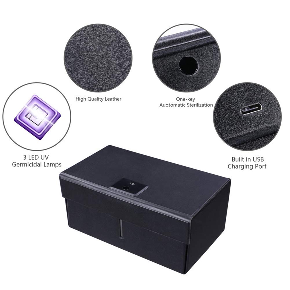 Bolsa desinfectante con luz UV Caja Grande de desinfección con Limpiador UVC 3 LED para teléfono juguetes máscaras gafas