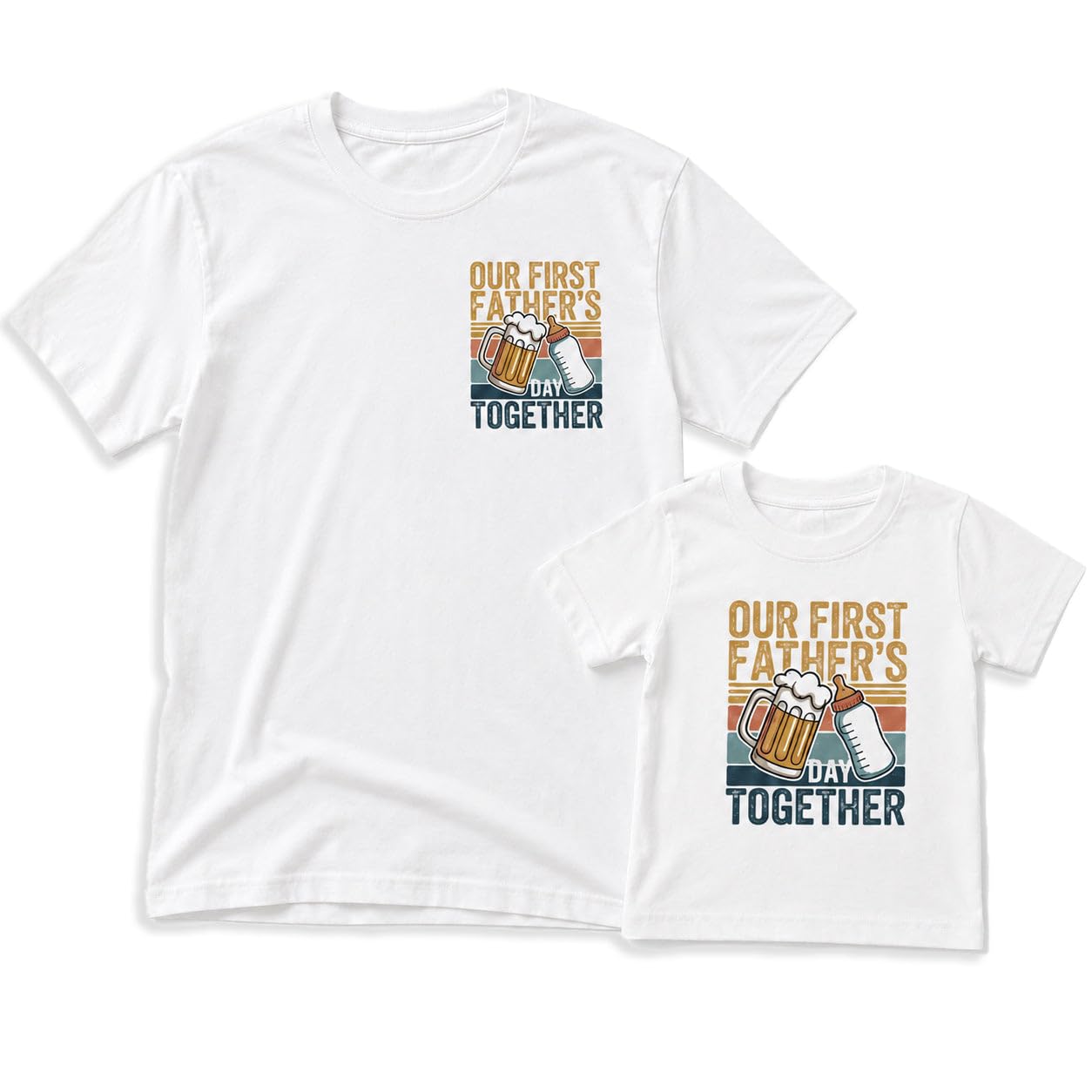 The Gift Project Our First Father's Day Together - Retro Chest Logo Design - Baby Outfit Set