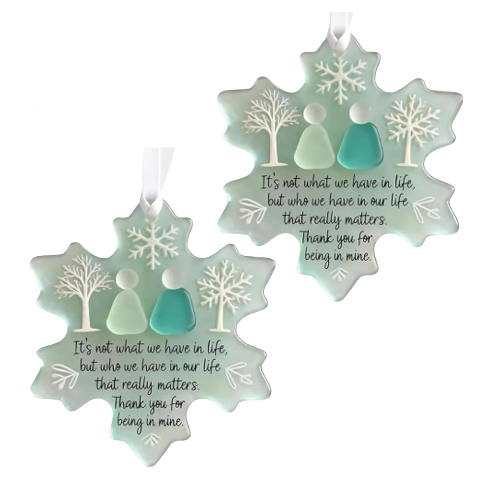KIOALXZ Snowflake Shaped Decor Set Multi-functional Desktop Christmas Ornaments 2pcs Desktop Christmas Decorations Snowflakes Friendship Pendant