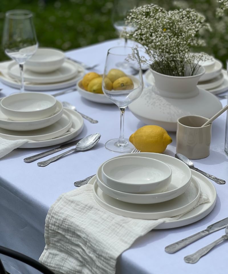 Zoha Pure Geschirrset 12 Personen – modernes Porzellan Tafelservice...