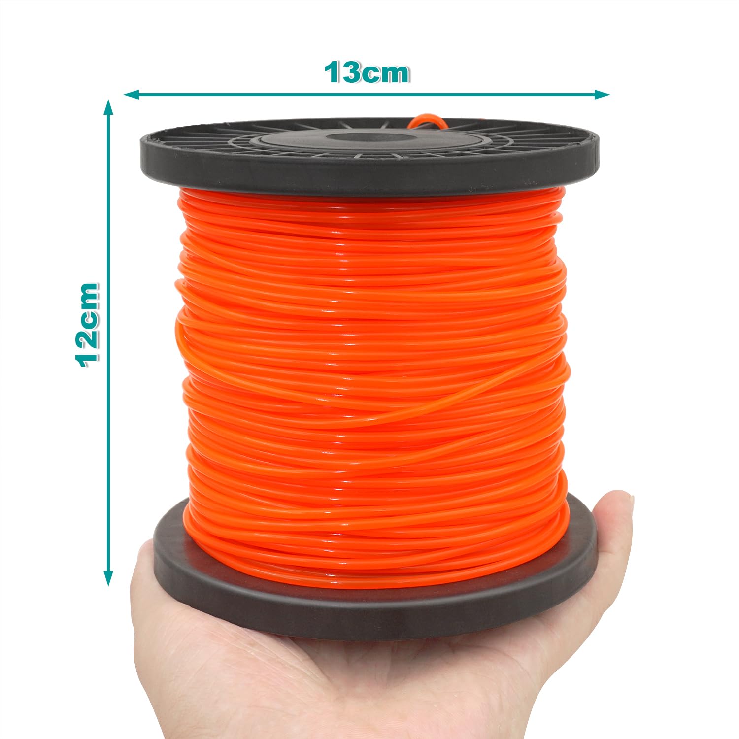 2,4 mm x 100 m Rasentrimmerschnur Rund Mähfaden Trimmerfaden Fäden, Nylonschnur Rasentrimmerfaden für Garten Rasentrimmer und Elektro-Trimmer, Orange I24X