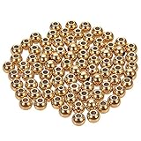 NBEADS 100 Pcs 6mm Metal Spacer Beads, 304 Stainless Steel Flat Round Metal Loose Beads Smooth Crafting Beads Supplies for Bracelets Necklace DIY Jewelry Making, Golden Color