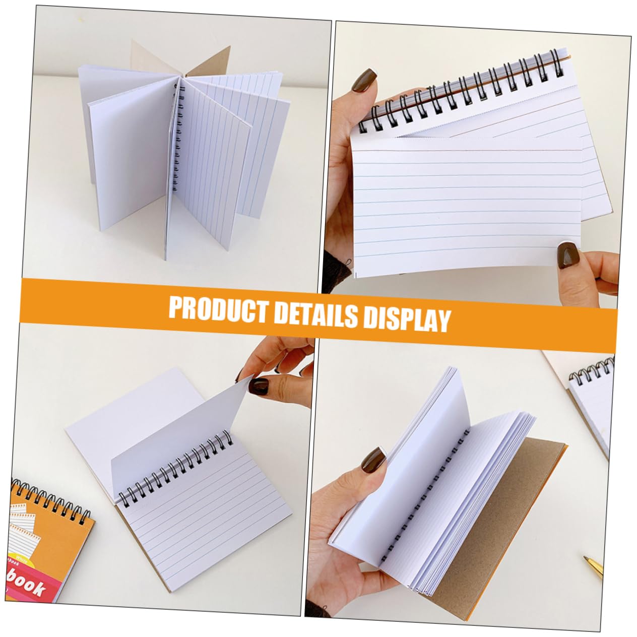 Lurrose 5Pcs 2 notes autocollantes sur fiche cahier notes enseignant cahier de note calepin de note cahier à couverture rigide spirale cartes de correspondance blocs-notes Papier