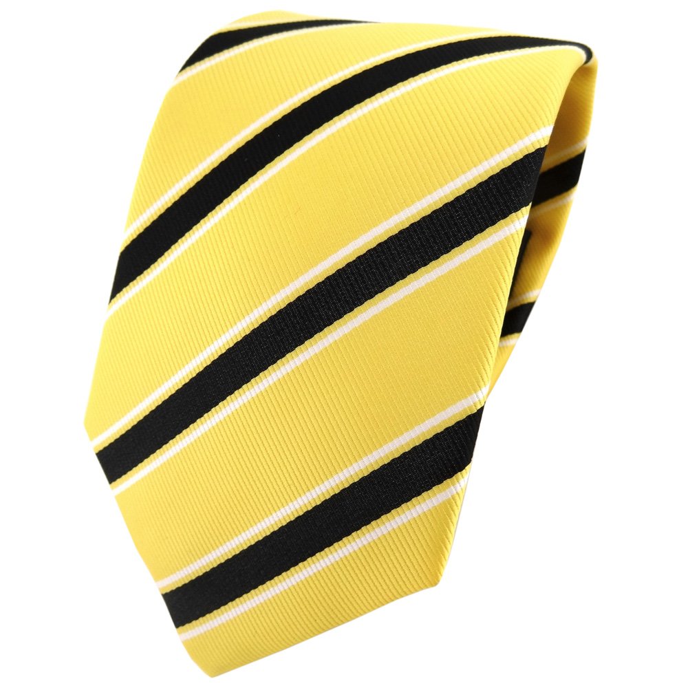 TigerTie Designer tie necktie yellow black white striped - necktie