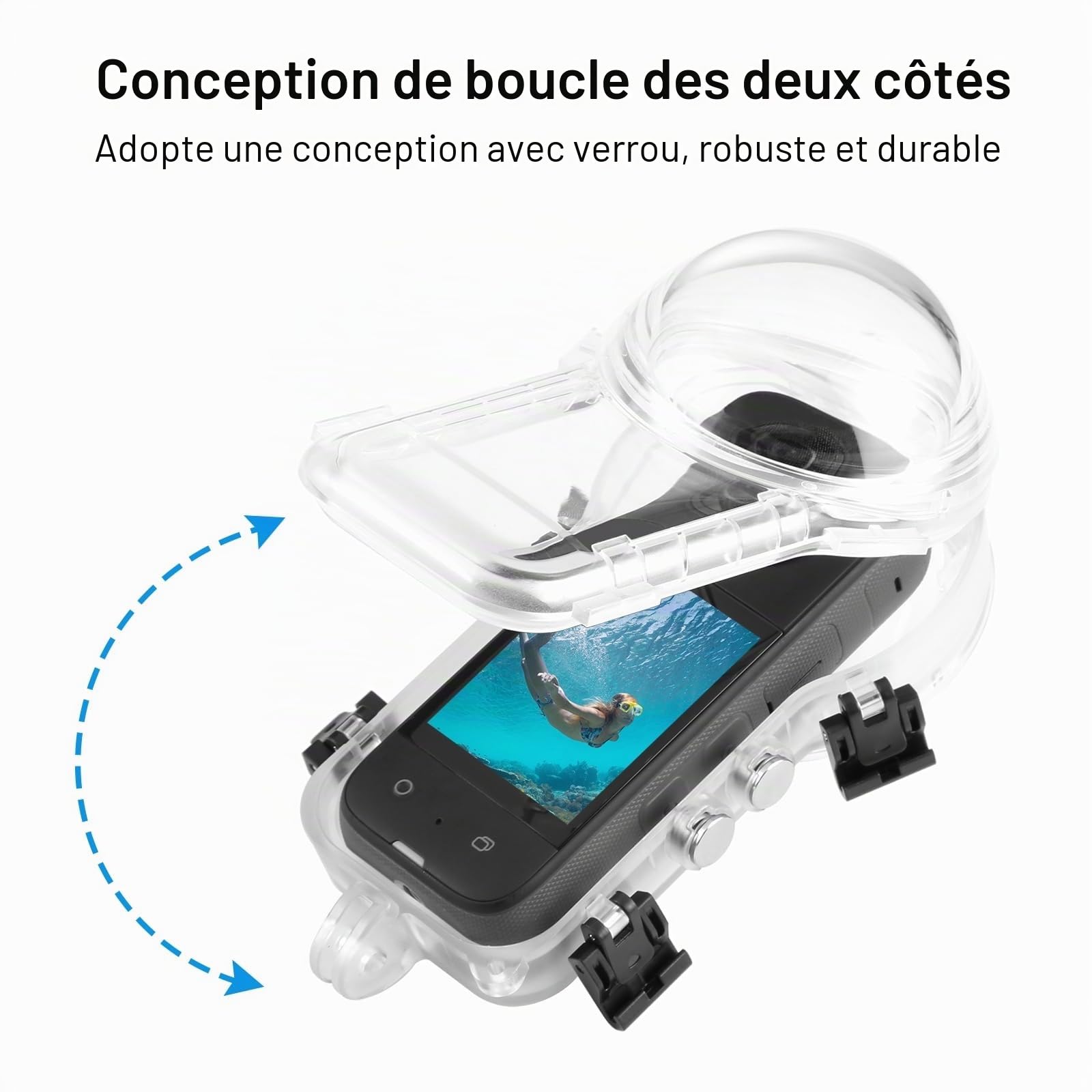 Boîtier de plongée invisible pour Insta360 X4, PULUZ 50 m Boîtier étanche pour plongée sous-marine Insta 360 X4 avec accessoires