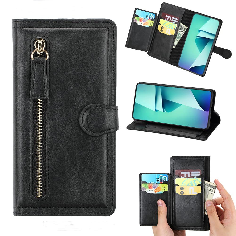 owlhold Cover iPhone 13 Pro Custodia iPhone 13 Pro Magnetica Portafoglio Flip[Antiurtoo][Cavalletto][Carta Fessura] CCover Pelle per iPhone 13 Pro - Blu verde