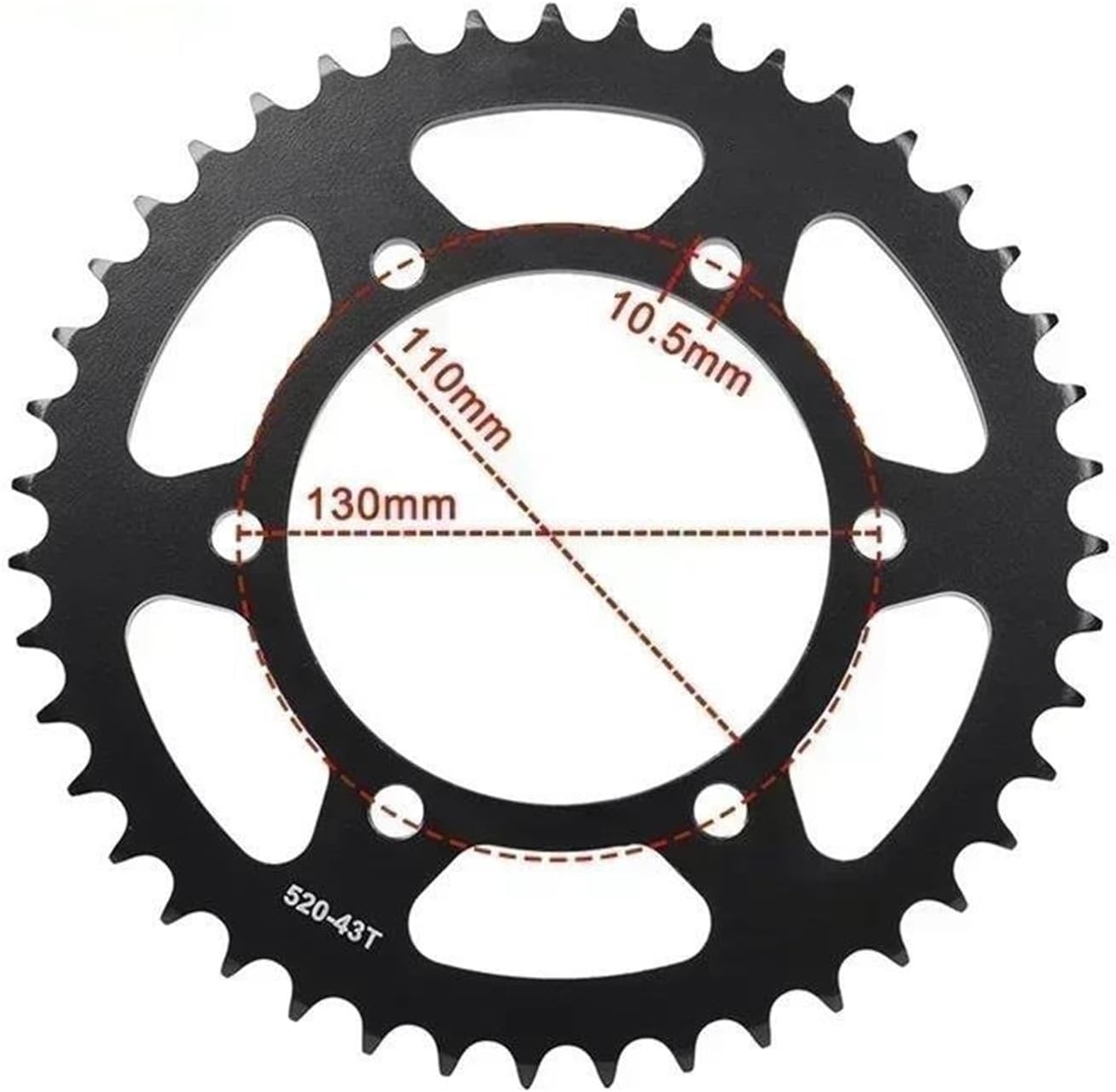 スプロケットアクセサリー 520 43T オートバイ リア スプロケット ギア