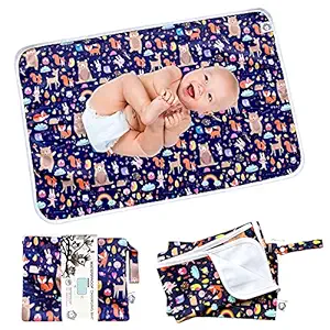 Flockthree Waterproof Baby Changing Pad with Storage Bag (28.7