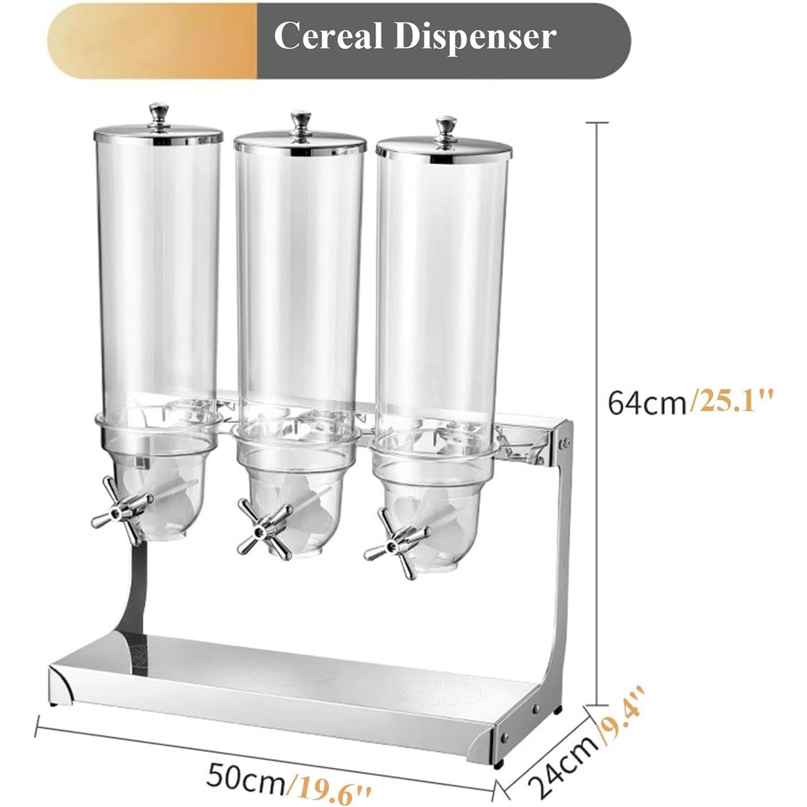 Générique Distributeur d'aliments secs avec Base en Acier Inoxydable et Couvercle hermétique pour Cuisine, hôtel et confiserie (A 10.5L)