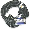 CEP Construction Electrical Products 6450S 50-Feet Black Rubber Alloy Temporary Power Cord with 50-Amp Plug Ends