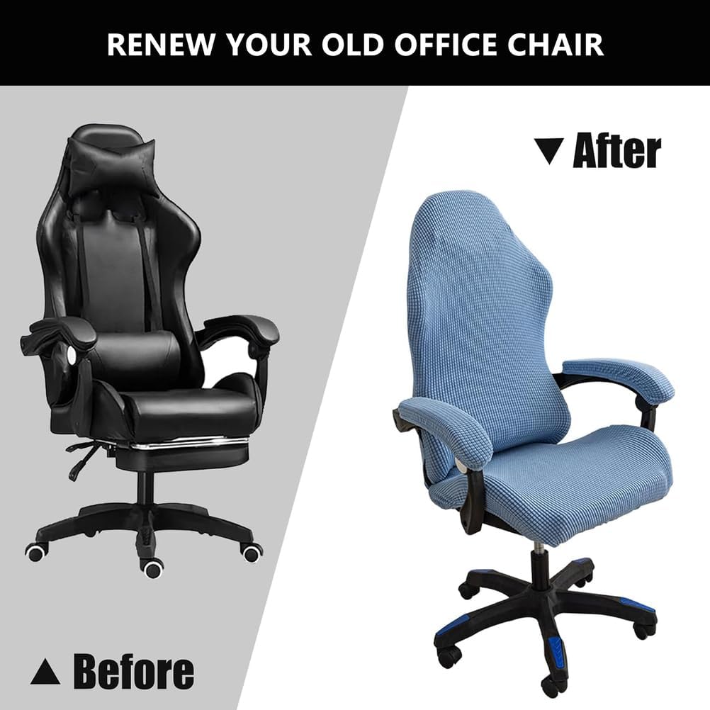 ゲーミングコンピューターオフィスチェアカバー 伸縮性のあるユニバーサルエルゴノミック回転式アームチェアカバー オフィス、家庭、装飾用