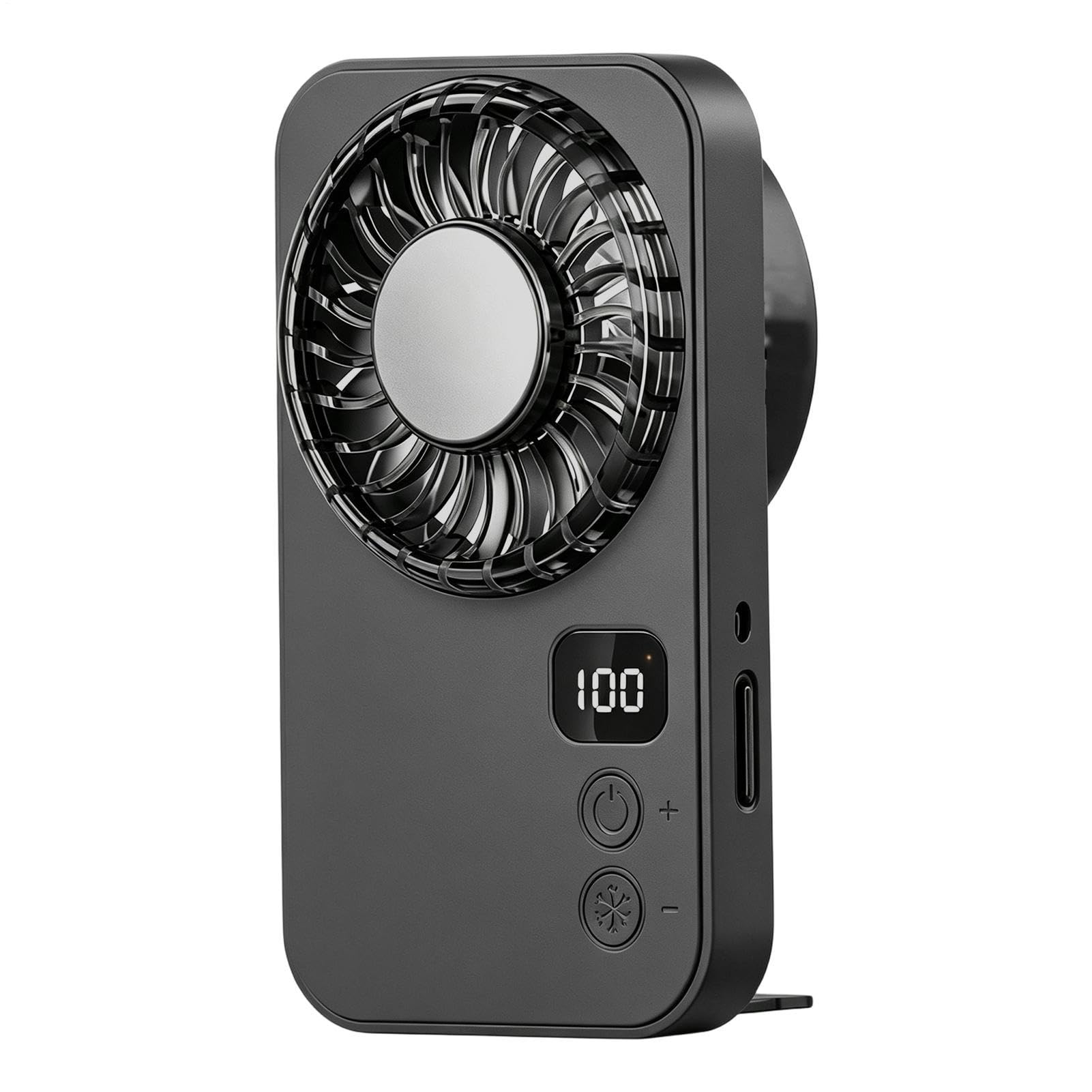 Mini ventilador de mano con velocidades ajustables y batería recargable portátil