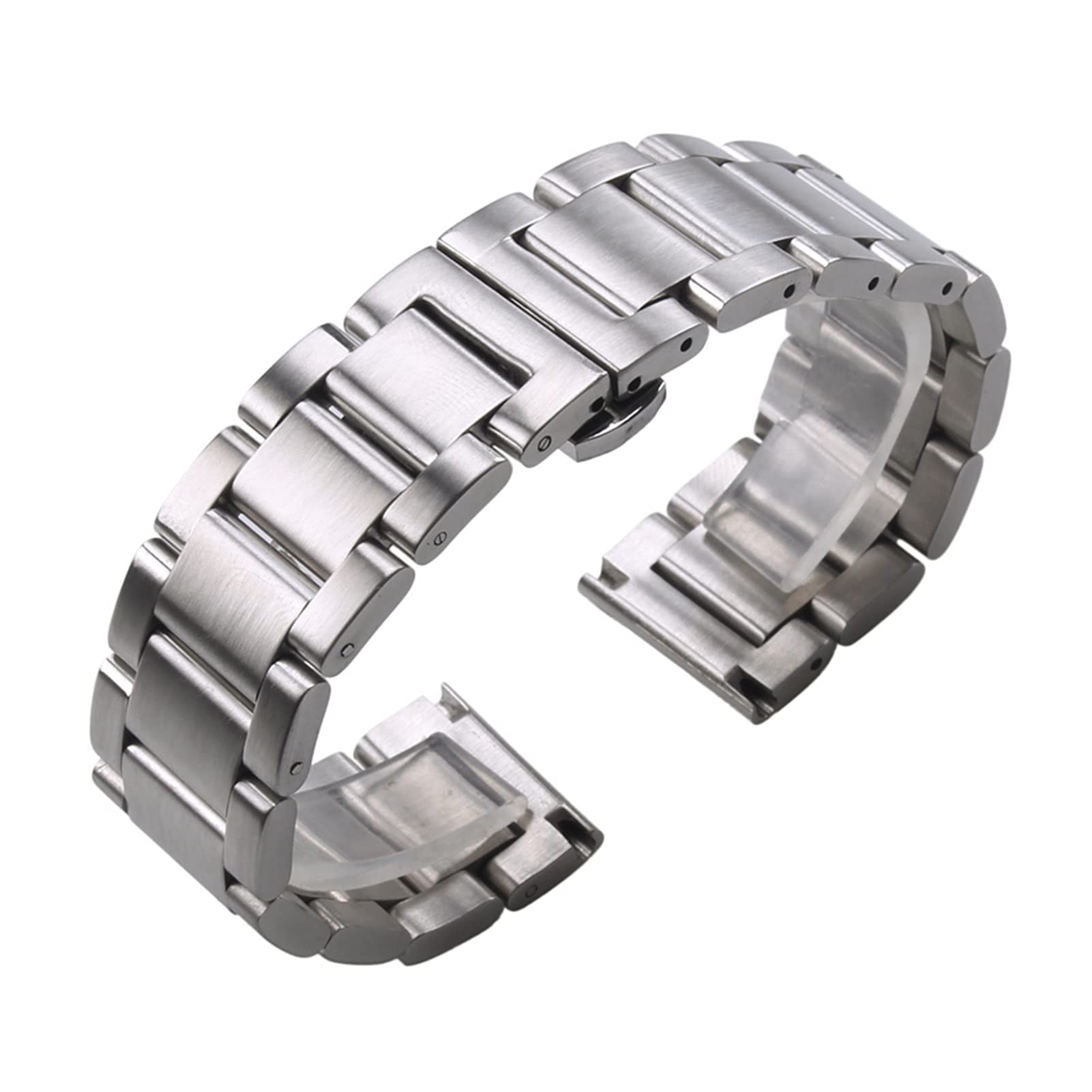 SiChouwz - Cinturino per orologio da polso in acciaio inox, da uomo, in metallo argentato, 18, 20, 21, 22, 23, 24 mm, alla moda, accessori