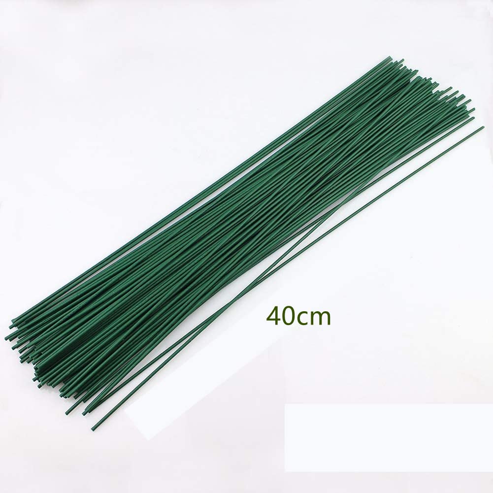 Linvshi Shop Blumenstiel-Draht – 100 Stück, Grün, 40 Cm Lang, 0,7 Mm, Für Basteln & Blumensträuße