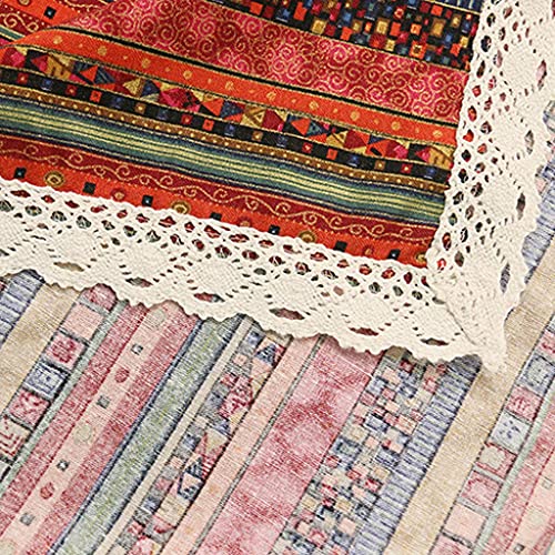 Nappe coton lin style ethnique nappe rétro rectangle nappe 90x90