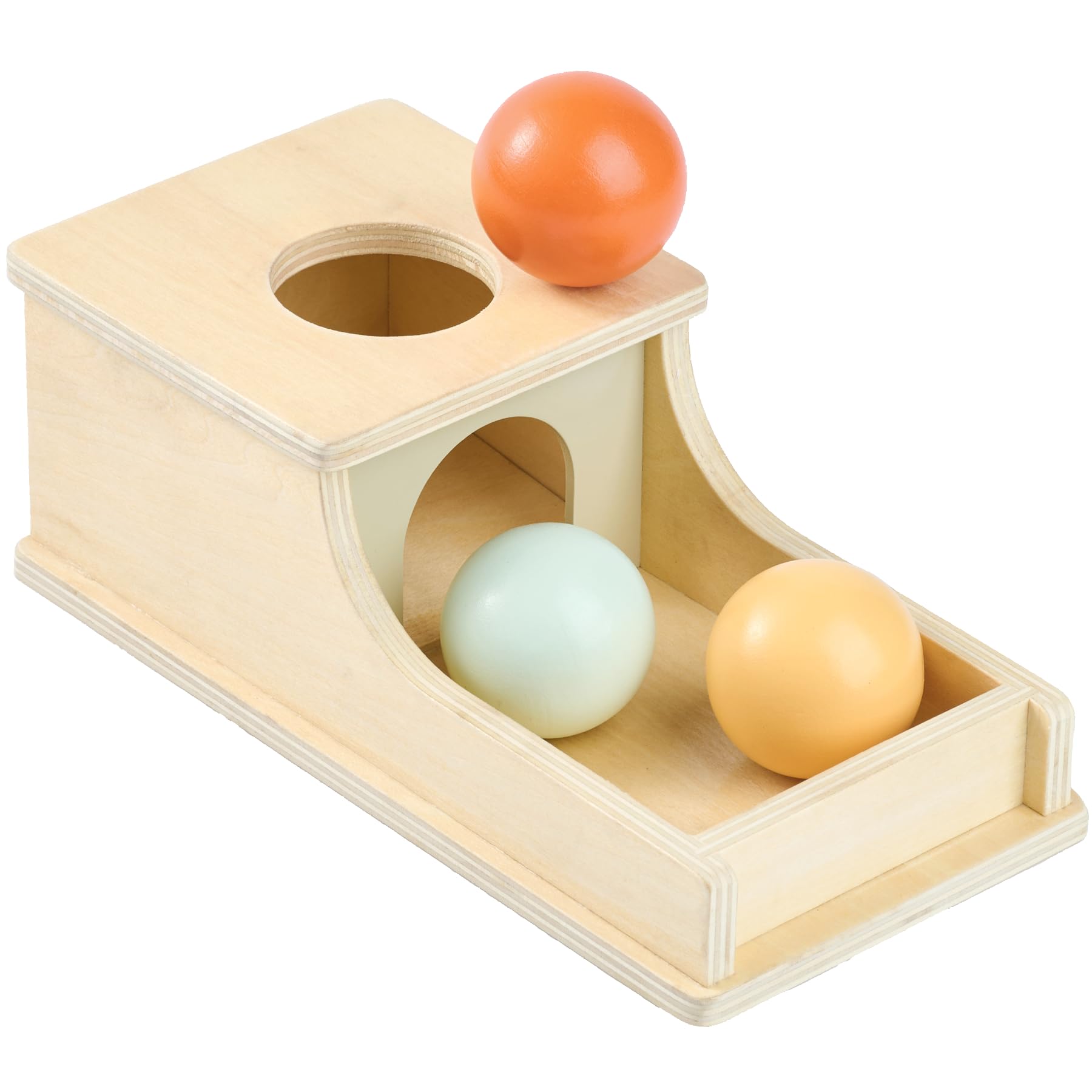 Montessori Mama Object Permanence Box Montessori Toys for Babies 6-12 Months, Developmental Ball Drop Montessori Wooden Toys, Infant Toddler Montessori Toy for 1 Year Old
