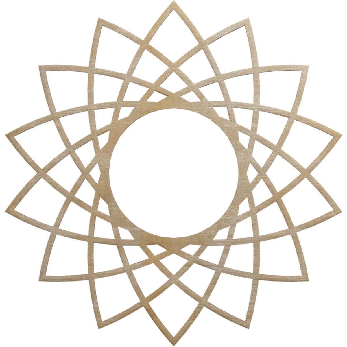 Ekena Millwork 24"OD x 9 1/4"ID x 3/8"T Eleanor Wood Fretwork Pierced Ceiling Medallion, Birch