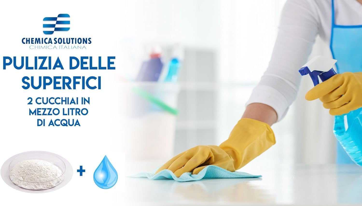 Chemica Solutions - Acido Citrico 5kg, Ammorbidente, Anticalcare + 5kg Percarbonato di sodio Sbiancante, Igienizzante per Lavatrice e Pulizie della casa Boundle 2 barattoli 5 kg