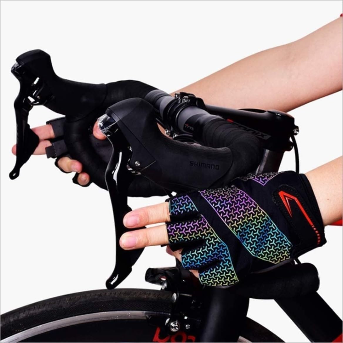 Guanti Bici Guanti Da Uomo Guanti Mezze Da Mountain Bike Guanti Maschili In Gomma Femminile Guanti Palestra (Color : Black, Size : Large)