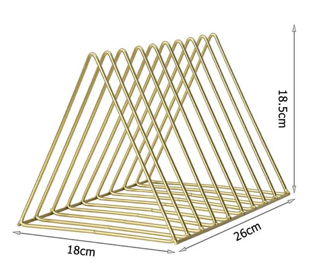 Portariviste In Ferro Triangolare | 2 Pezzi | Design Moderno | Per Casa E Ufficio | Nero | 25.9x18x18cm - Foto 4