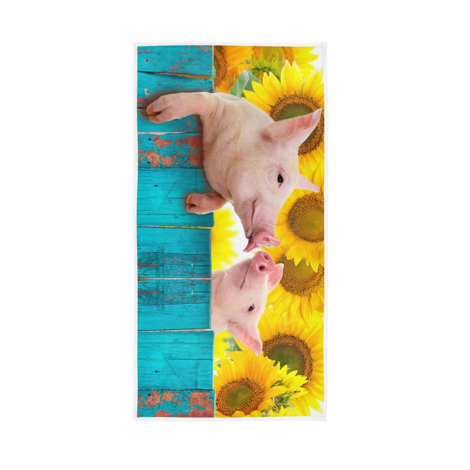 HUYGD Hand Towels 3D Animal Theme Pig Decor Fingertip Soft Face Towel Absorbent Bathroom Kitchen Towels