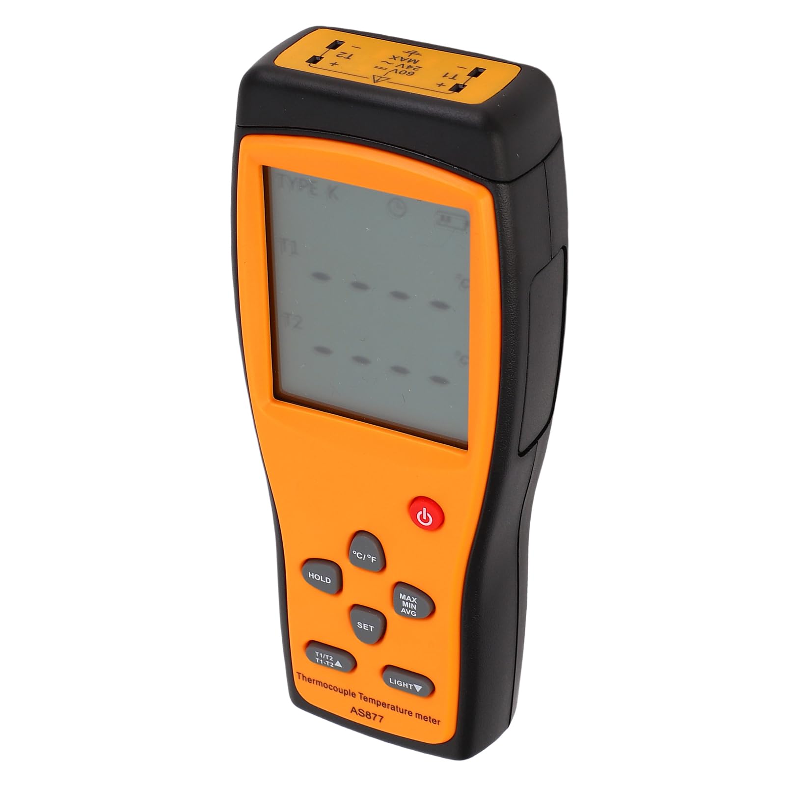Bewinner Digitales Thermoelement-Thermometer K Typ 2 Kanäle, Temperaturmessgerät mit Zwei Eingängen und Touchscreen, -200 ℃ Bis 1372 ℃, Hochpräziser Tester für HVAC, Industrie, Labor, mit Silikon