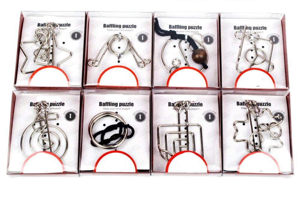 24 Piezas Juguetes Mágicos de Alambre de Metal Set - 3D Rompecabezas Brain Teaser Puzzle - IQ Inteligencia Juguete Educativo - Juego Niños y Adolescentes