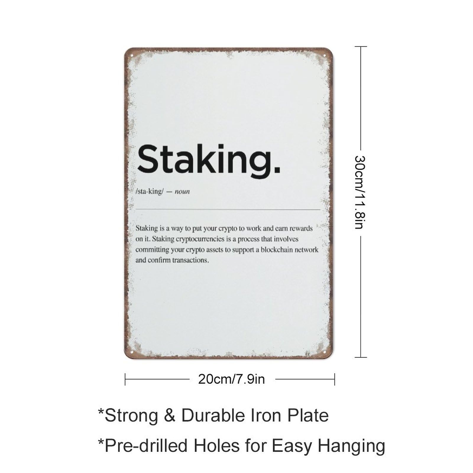 Amazon.com : Aikeory Staking Definition,Cryptocurrency Print,Staking  poster, Crypto Gifts Ideas, Wall Decor,Crypto Wall art, Retro Metal Poster  Wall Art Kitchen Garden Farm Home Decoration, 12X16inch : Home & Kitchen