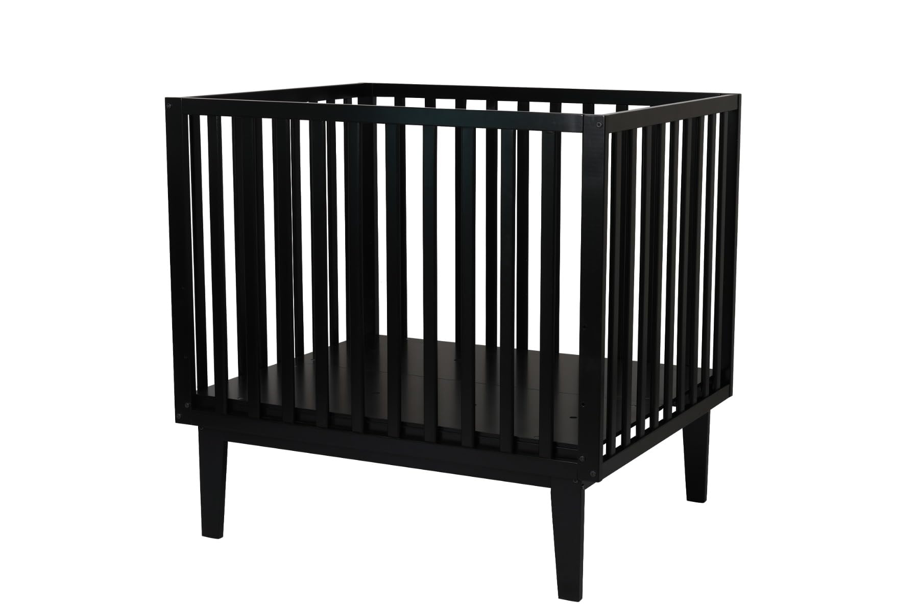 Born Lucky Parc Bébé Cubo | Parc Bébé Bois | Fond Réglable | 100x80cm (Noir)