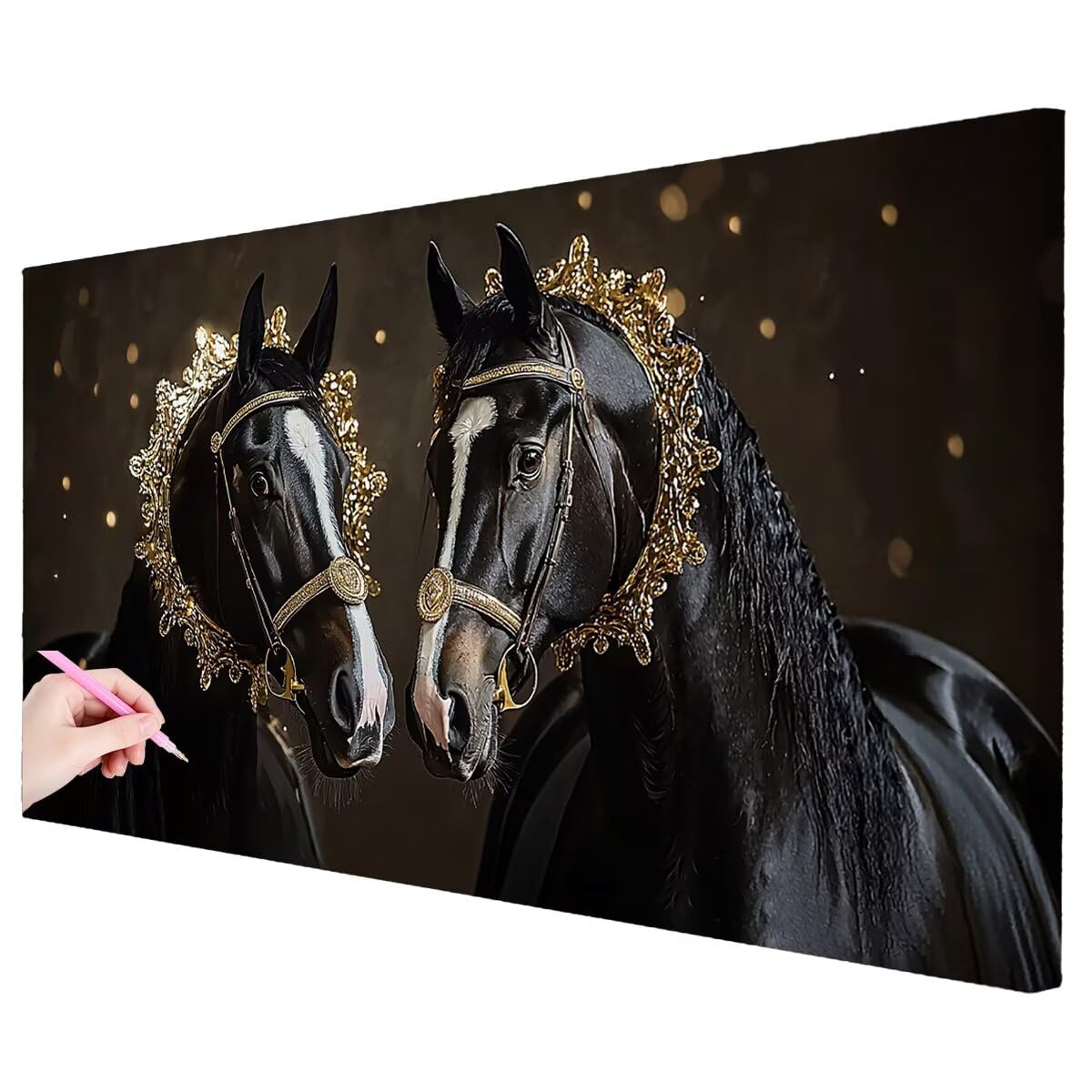 Zestawy artystyczne z motywem konia dla dorosłych, 200 x 100 cm, duże zwierzęta, do samodzielnego wykonania, duże kryształowe zestawy artystyczne, rękodzieło dla dorosłych, 5D, pełne wiercenie