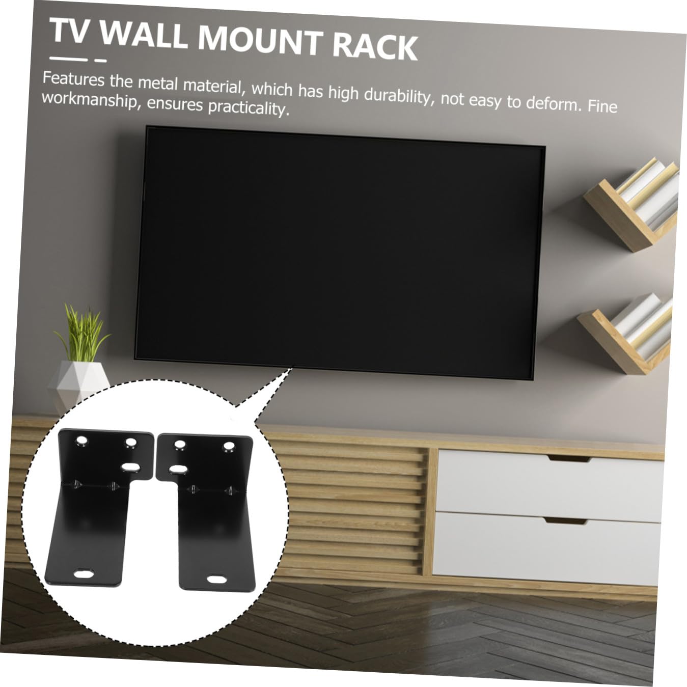 Gatuida Supporto da Parete per Soundbar in Metallo Nero, Stabile