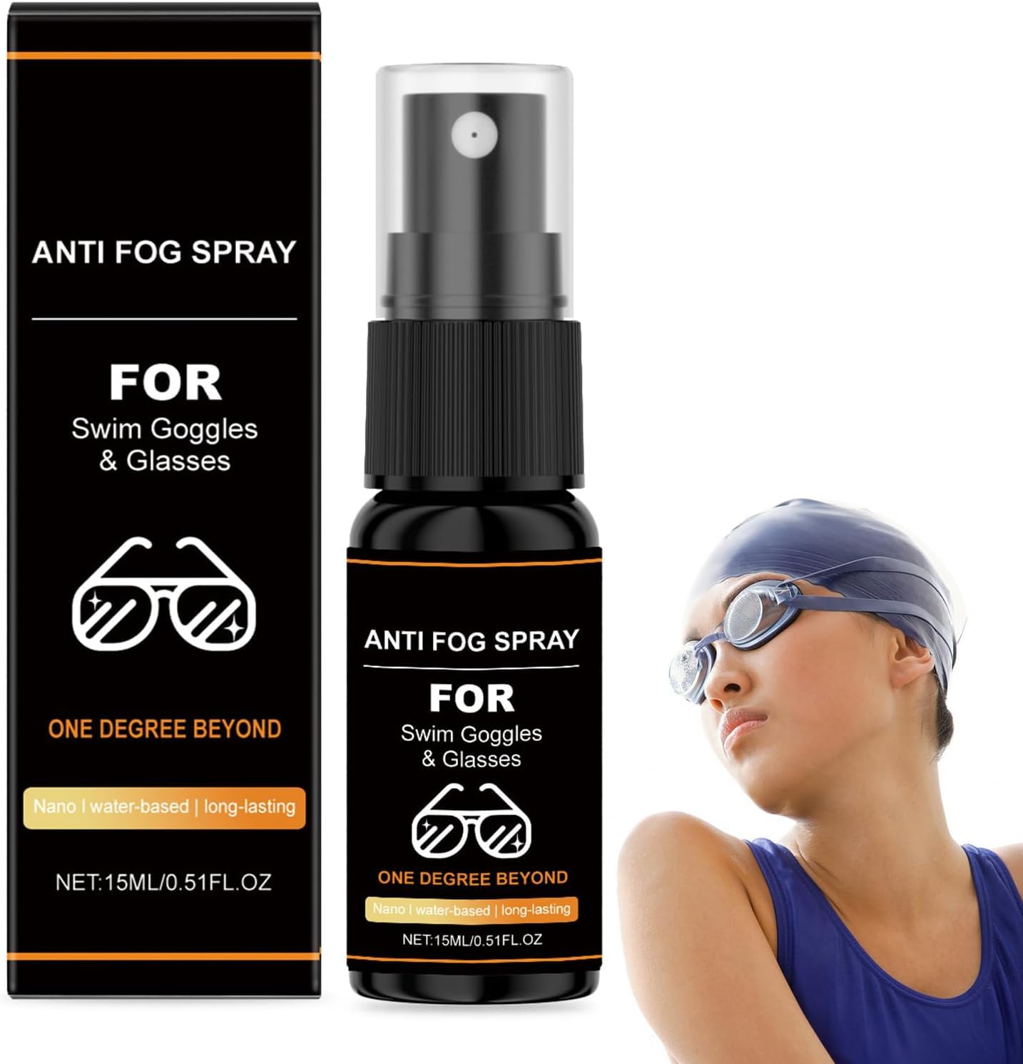 Spray Antiappannante Occhialini,15ml Anti Fog Spray,Spray Anti-Appannamento per Occhiali,per Maschere Sub e Occhialini Nuoto