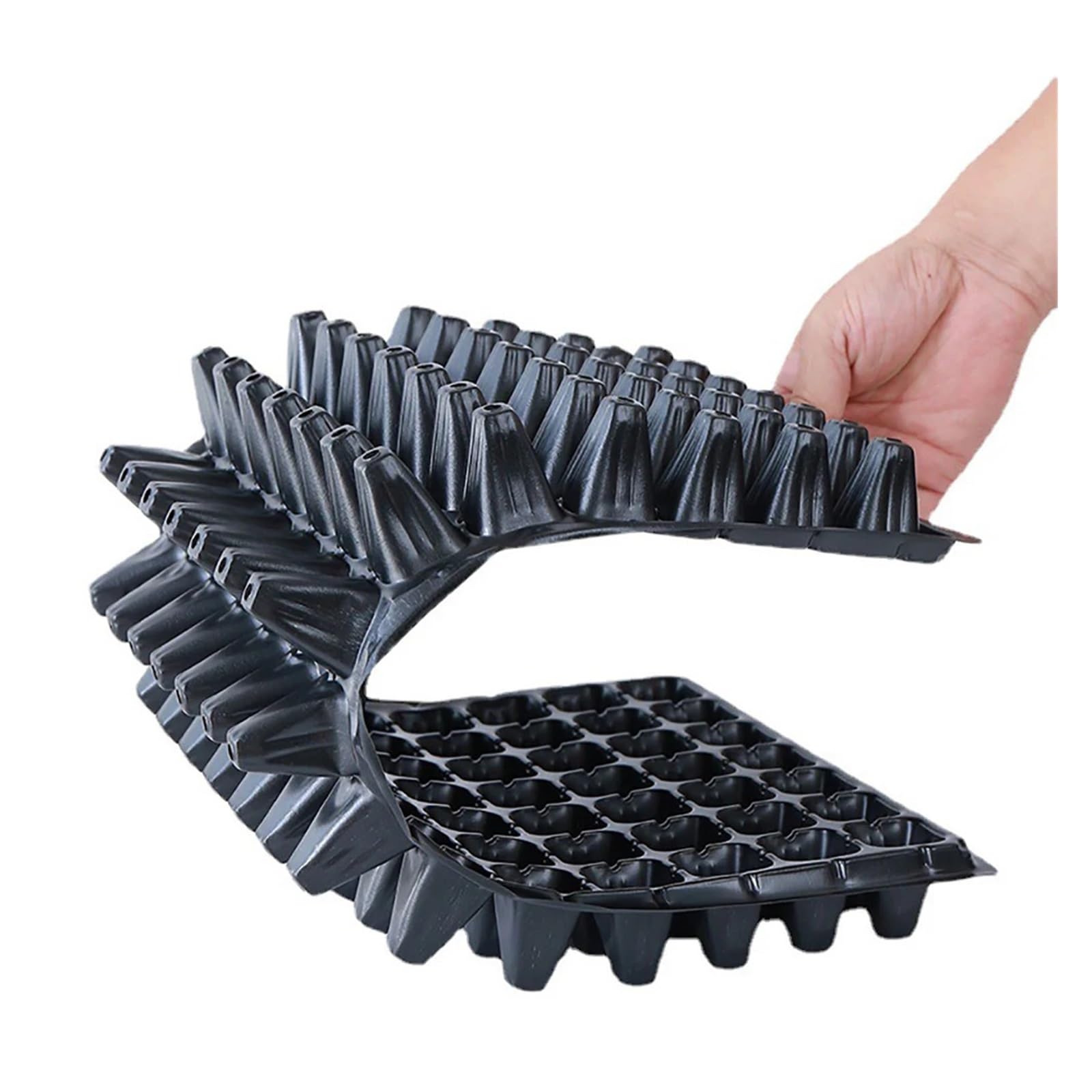 Semilleros De Germinacion 10 bandejas de plástico for sembrar Semillas, 50 Celdas, Gruesas y duraderas, for sembrar Semillas de Frutas y Verduras