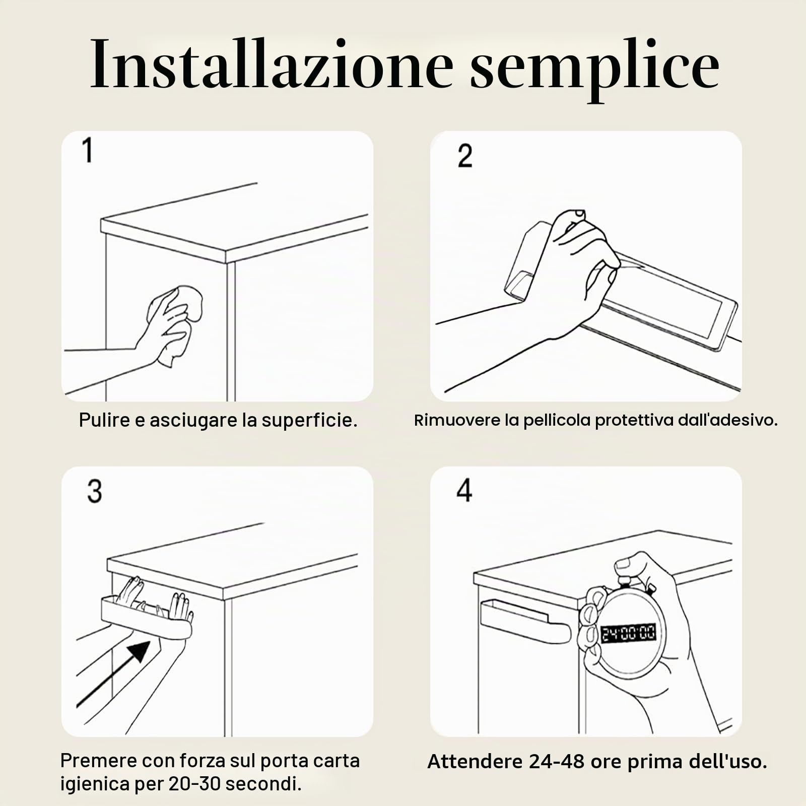 Porta Carta Igienica Da Muro Adesivo Bianco Bambù Porta Rotolo Carta Igienica Da Parete Bagno Portarotolo Senza Forare
